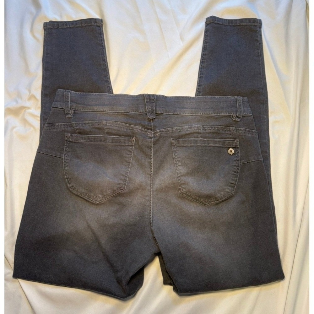 Democracy Ab solution Skinny Jeans Womens 14‎ Grey Faded Stretch Denim Pants - Picture 2 of 5